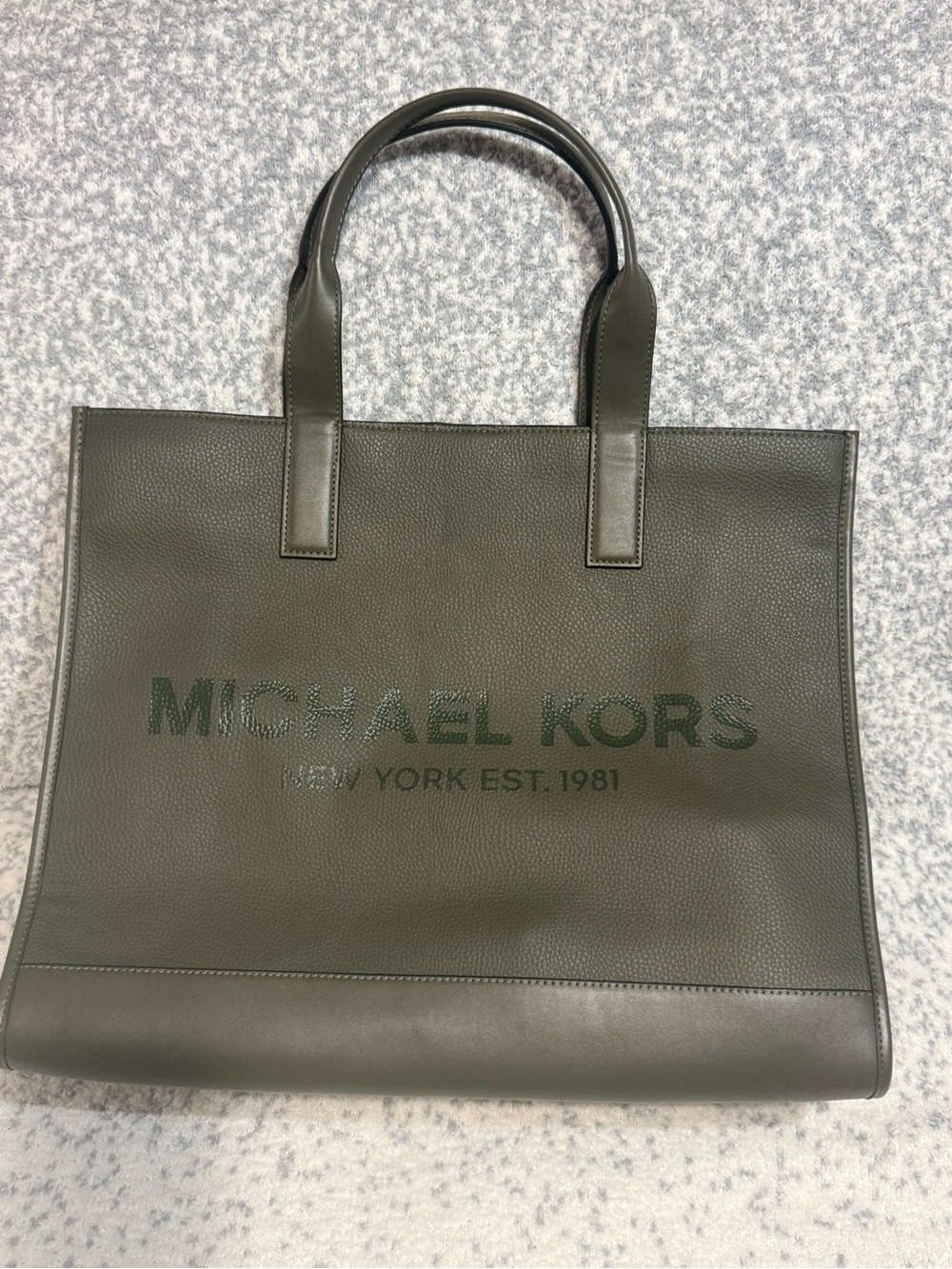 Michael Kors Olive Green Pebbled Leather Tote